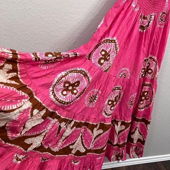 Anthropologie Love The Label Paisley Off the Shoulder Maxi Dress Pink size XS - Picture 5 of 13